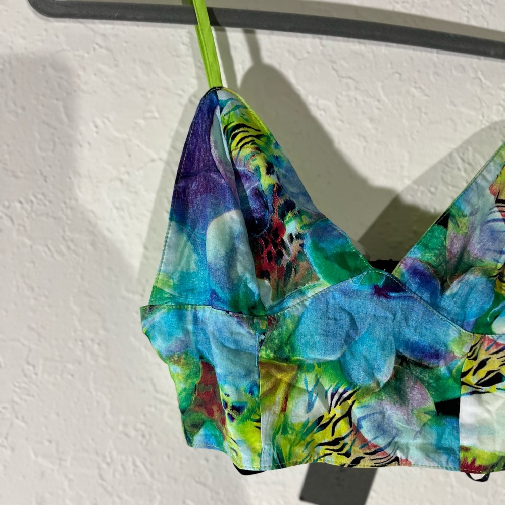 LF Indikah Bralette Crop Top Blue Green Size 8 Medium - Picture 6 of 10